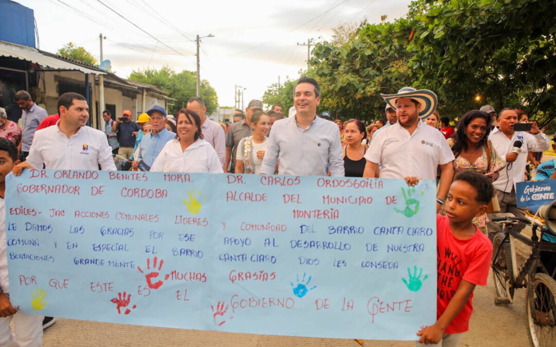 Gobernador y Alcalde inauguraron 530 mts de vias en la comuna 6 de Monteria