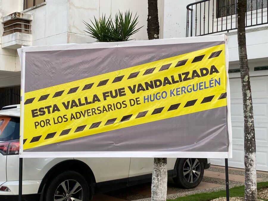 Continúa campaña de ataques contra Hugo Kerguelén (Las vallas vandalizada)